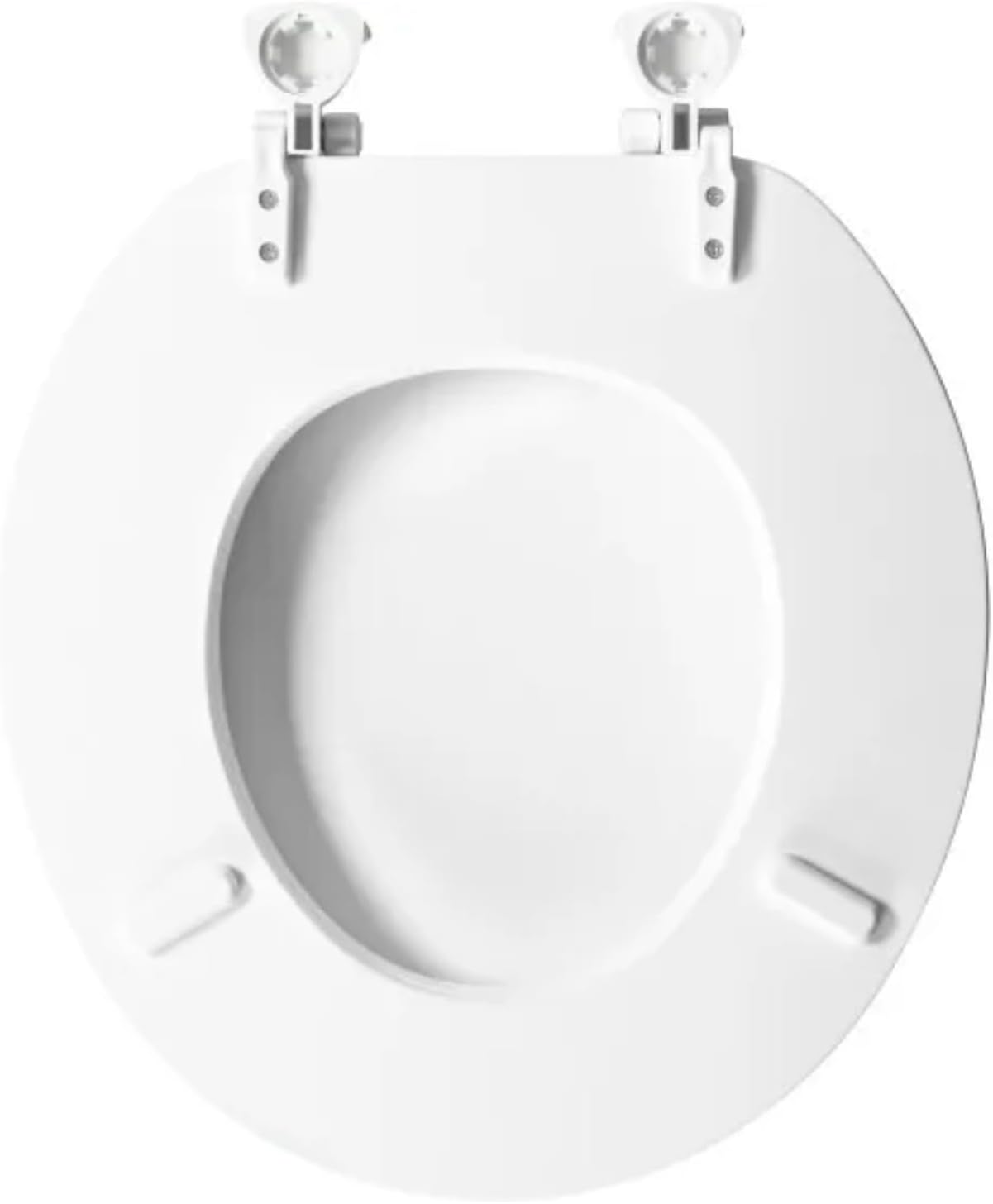 Bemis 15EC 000 Asiento de inodoro acolchado, redondo, bisagra fácil de limpiar y cambiar, sujetadores STA-TITE, color blanco, cantidad 4
