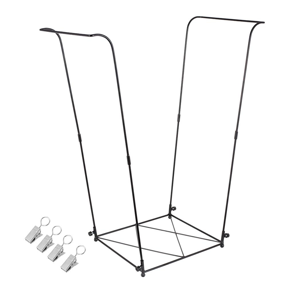 Soporte para bolsas de basura Stargarden, soporte para bolsas de basura, soporte metálico para bolsas de hojas, soporte portátil para bolsas de basura de 30 a 45 galones para césped, patio, camping y exteriores (base en forma de XX)