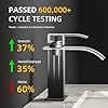 Rywuanku Matte Black Bathroom Faucet Waterfall Spout, Single Handle Sink Faucet with Pop-up Drain & Deck Plate, Modern 1 Hole Vanity Faucet for Vessel Sink