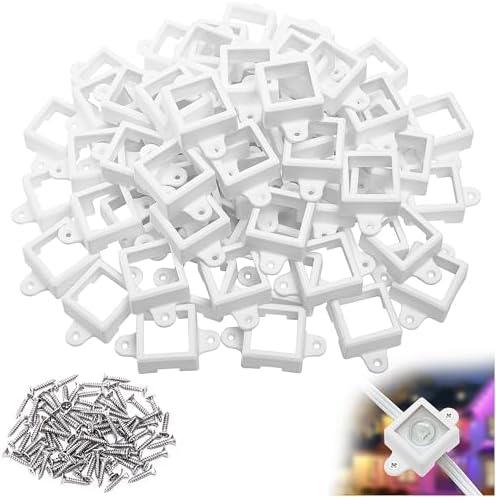 Soportes para Luces LED Shupakul H705 80pcs — Impermeables con 160 Tornillos para Instalación Exterior, Color Blanco