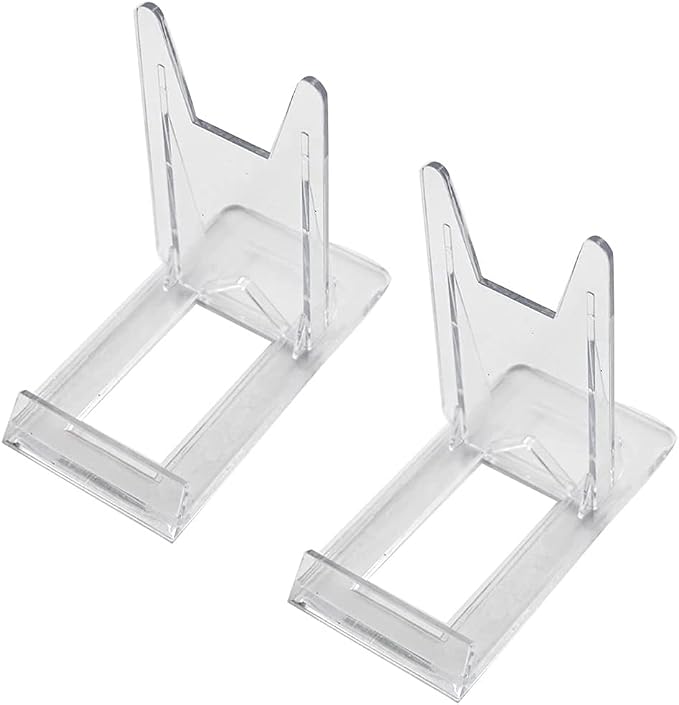 Set de 6 Caballetes Acrílicos Transparentes | Soporte Ajustable para Fotos, Monedas, Medallas y Más