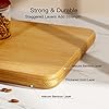 Juego de 3 tablas de cortar de bambú con ranura para jugo, tabla de cortar de madera con recortes de asa, tabla de cortar de cocina para carne, queso y verduras, bandeja para servir bloques de carnicero
