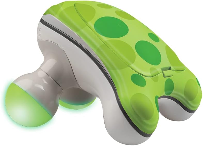 USADO-COLOR ROSADO-HoMedics Ribbit Mini Masajeador de Mano | Masajeador Eléctrico Vibratorio con Agarre Cómodo y Luz LED, Incluye Pilas | Colores Variados (Verde, Azul o Rosa)