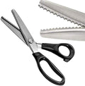 Tijeras profesionales de costura para costura, tijeras profesionales de acero inoxidable para pintar, agarre cómodo, cuchillas dentadas y festoneadas, herramienta decorativa de corte a medida, tela de cuero y papel artesanal