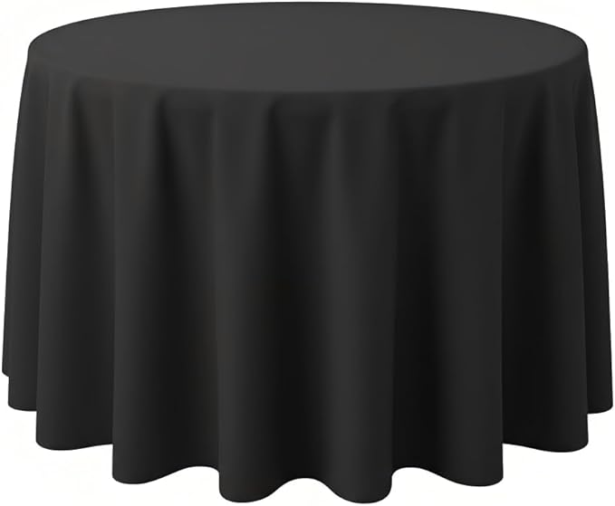 Surmente Mantel negro para mesas redondas, manteles redondos de 108 pulgadas para bodas, banquetes o restaurantes