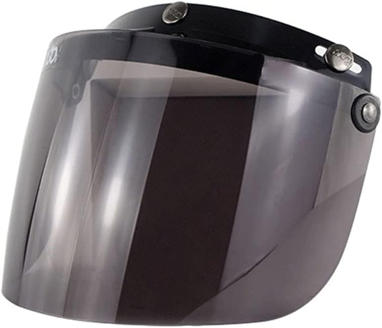 Visor de Repuesto para Casco de Moto 3 Broches | Lente Abatible con Protección UV | Ahumado | Compatible con Cascos Harley de 3 Broches