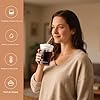 BLUEPOLAR Tazas de café helado de 16oz/480ml con tapas y popotes, vaso de vidrio reutilizable a prueba de fugas, botellas de agua, café de infusión fría, jarras de bebida para jugos, matcha, té