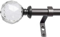 Barra de Cortina 30"-55" Acrílica con Remates de Diamante de Vidrio – Ajustable para Baño, Cocina y Recámara