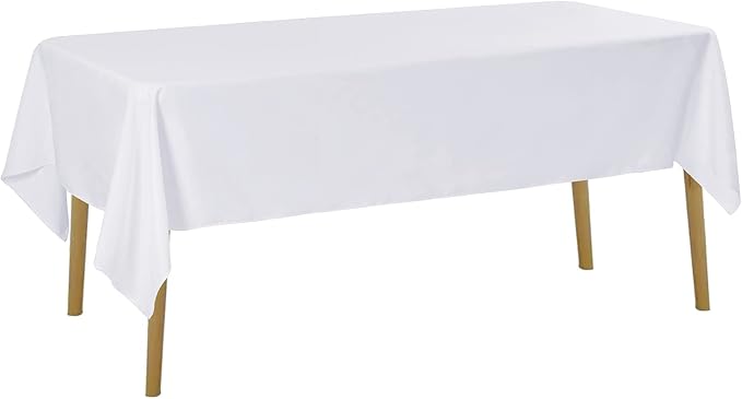 Mantel blanco de 60x120 - Resistente a las manchas y a las arrugas, lavable, mantel de poliéster para mesa, mantel decorativo para mesa de comedor, fiestas de bufé y bodas, blanco