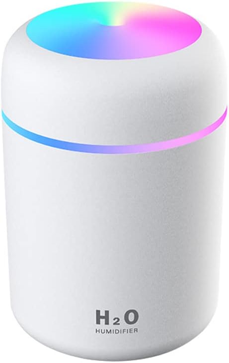Mini Humidificador Portátil USB 300ml – Luz LED, 2 Modos de Niebla y Apagado Automático