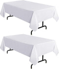 Paquete de 2 manteles rectangulares de poliéster, de 60 x 102 pulgadas y 6 pies, resistentes a las manchas y a las arrugas, lavables, para mesas de comedor, fiestas de bufé y campamento