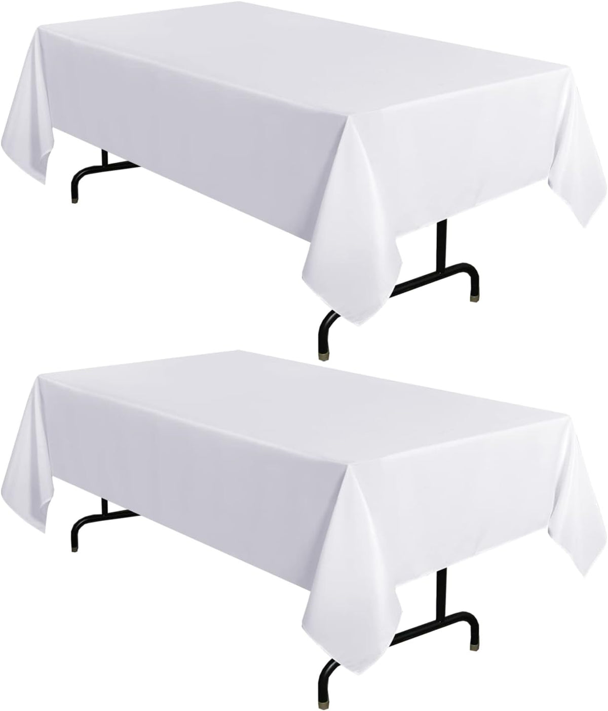 Paquete de 2 manteles rectangulares de poliéster, de 60 x 102 pulgadas y 6 pies, resistentes a las manchas y a las arrugas, lavables, para mesas de comedor, fiestas de bufé y campamento