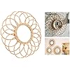 Set de 3 Espejos de Pared de Ratán Natural – Vidrio de 6cm, Tejidos a Mano, Estilo Boho