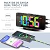 Reloj despertador digital, reloj LED digital grande para dormitorios con luz nocturna de 10 colores cambiantes, brillo ajustable, puerto de carga USB, reloj de cabecera y de escritorio para decoración