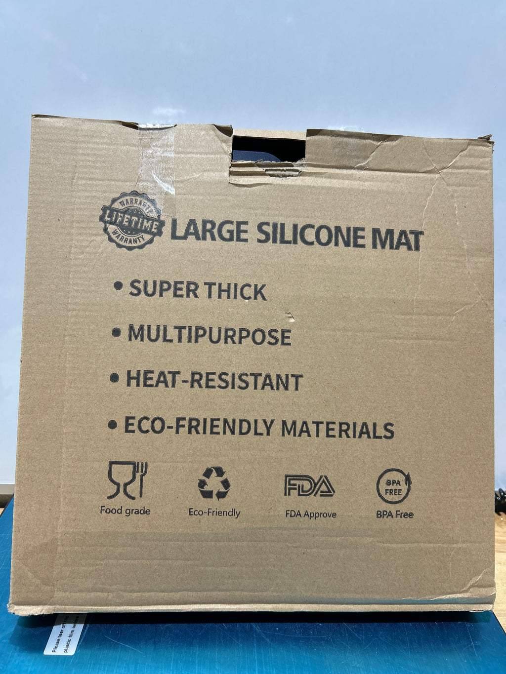Tapete de silicona grande supergrueso de 2 mm, 80 cm x 60 cm (31,5 x 23,6 pulgadas), antideslizante, resistente al calor, tapete grueso para encimera de cocina, protector impermeable para manualidades (azul oscuro) 
