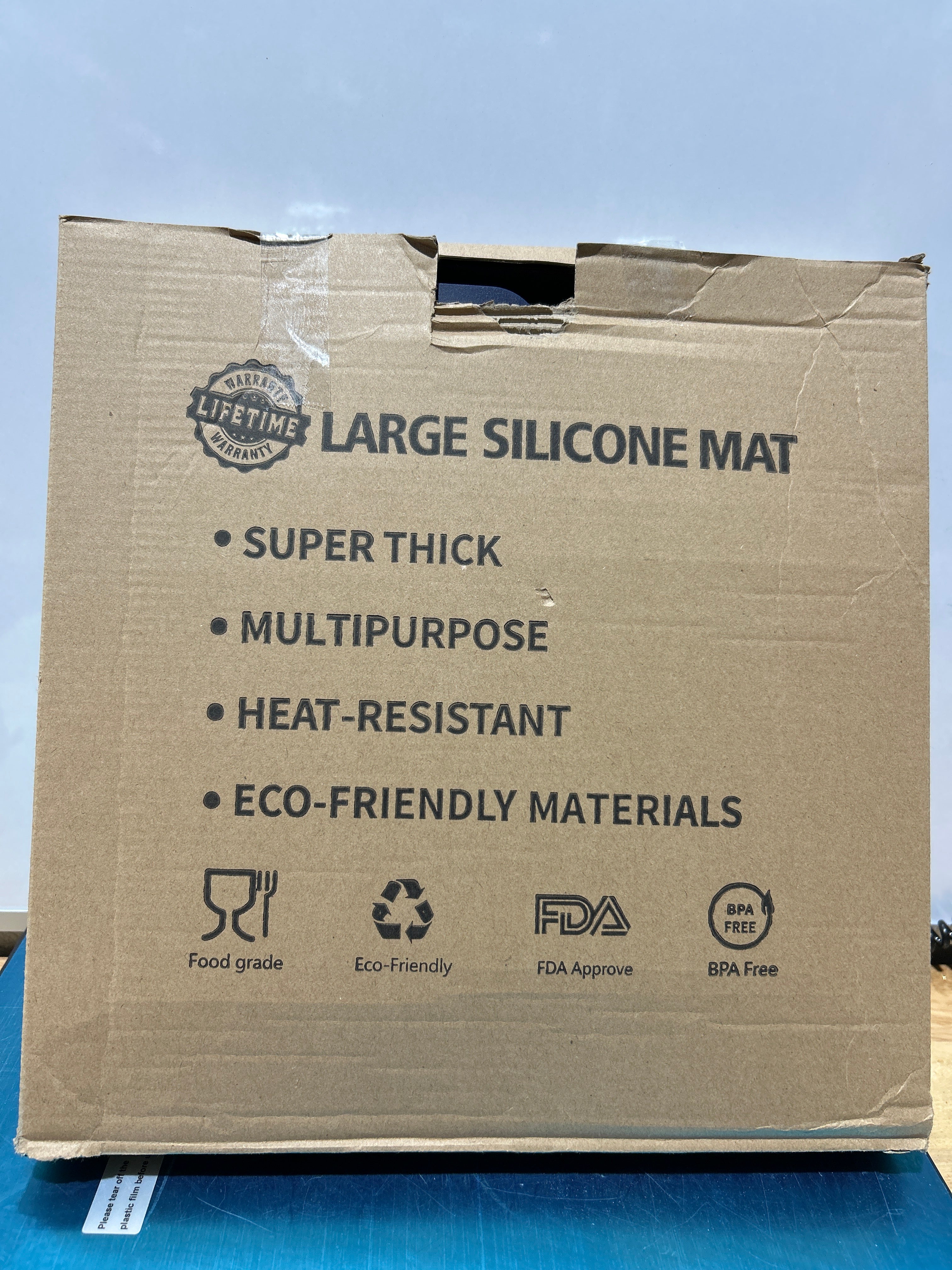 Tapete de silicona grande supergrueso de 2 mm, 80 cm x 60 cm (31,5 x 23,6 pulgadas), antideslizante, resistente al calor, tapete grueso para encimera de cocina, protector impermeable para manualidades (azul oscuro) 