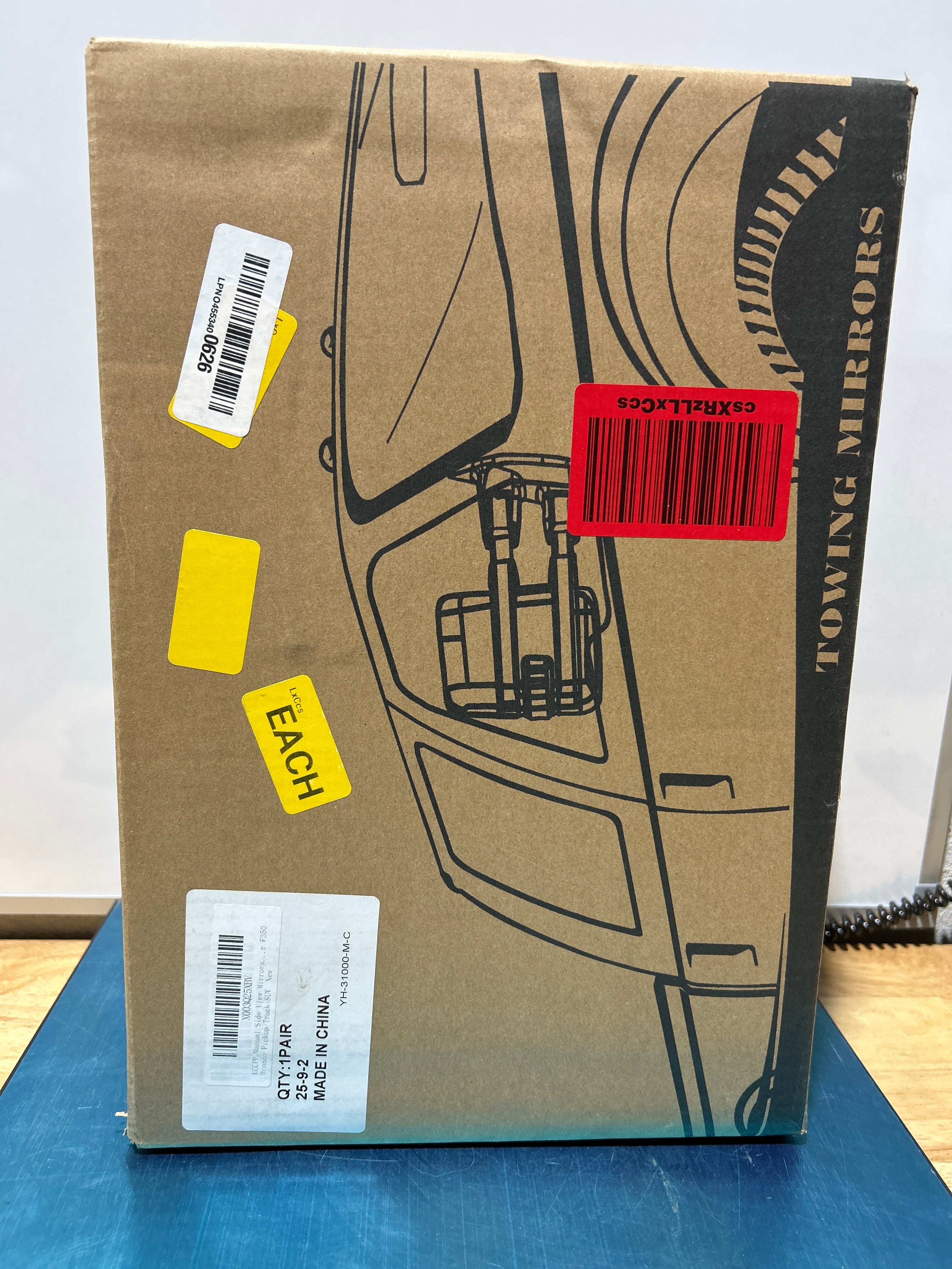 Espejos laterales manuales ECCPP de plástico para Ford, Serie F, F150, F350, Bronco, camioneta y SUV. 