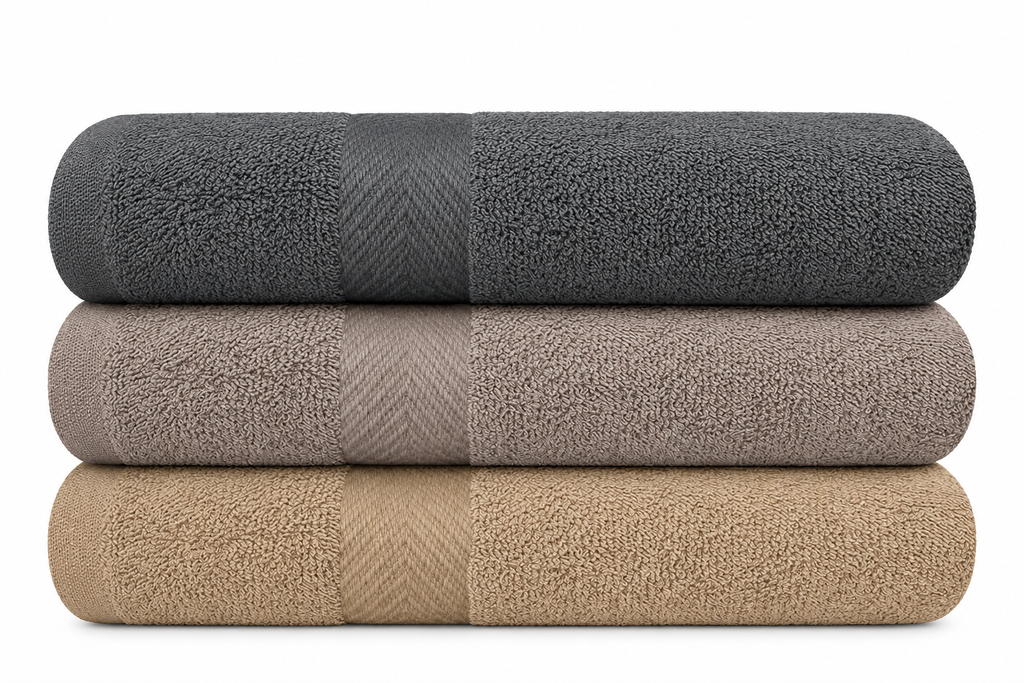 Toallas de Bano KAHAF Collection Pack de 3| Ligeras y Extra Absorbentes | 100% Algodon | Multicolor 27x54 Pulgadas