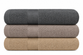 Toallas de Bano KAHAF Collection Pack de 3| Ligeras y Extra Absorbentes | 100% Algodon | Multicolor 27x54 Pulgadas