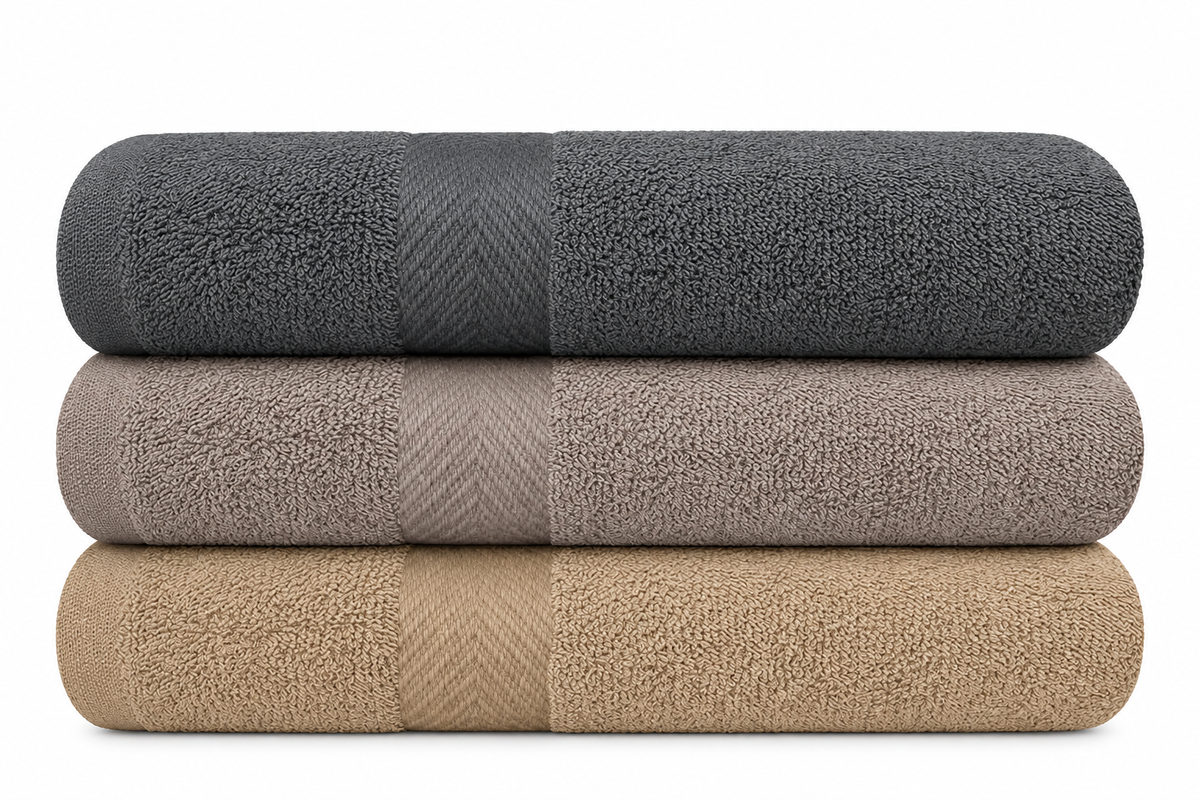 Toallas de Bano KAHAF Collection Pack de 3| Ligeras y Extra Absorbentes | 100% Algodon | Multicolor 27x54 Pulgadas