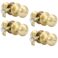 Perillas de Puerta Interior Doradas Goldenwarm | Para Dormitorio y Baño | Oro Cepillado con Privacidad | Paquete de 4