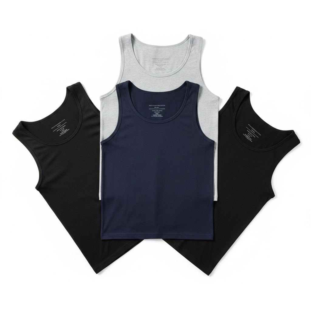 5 Camisetas Sin Modelo - 2 Grises, 2 Negras, 1 Azul Marino