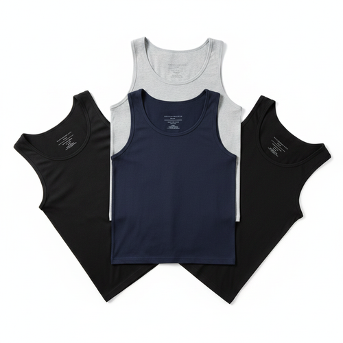 5 Camisetas Sin Modelo - 2 Grises, 2 Negras, 1 Azul Marino