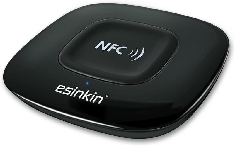 Receptor Bluetooth Esinkin | Adaptador de Audio Inalambrico 4.0 con NFC | para Sistema de Sonido Estereo HD