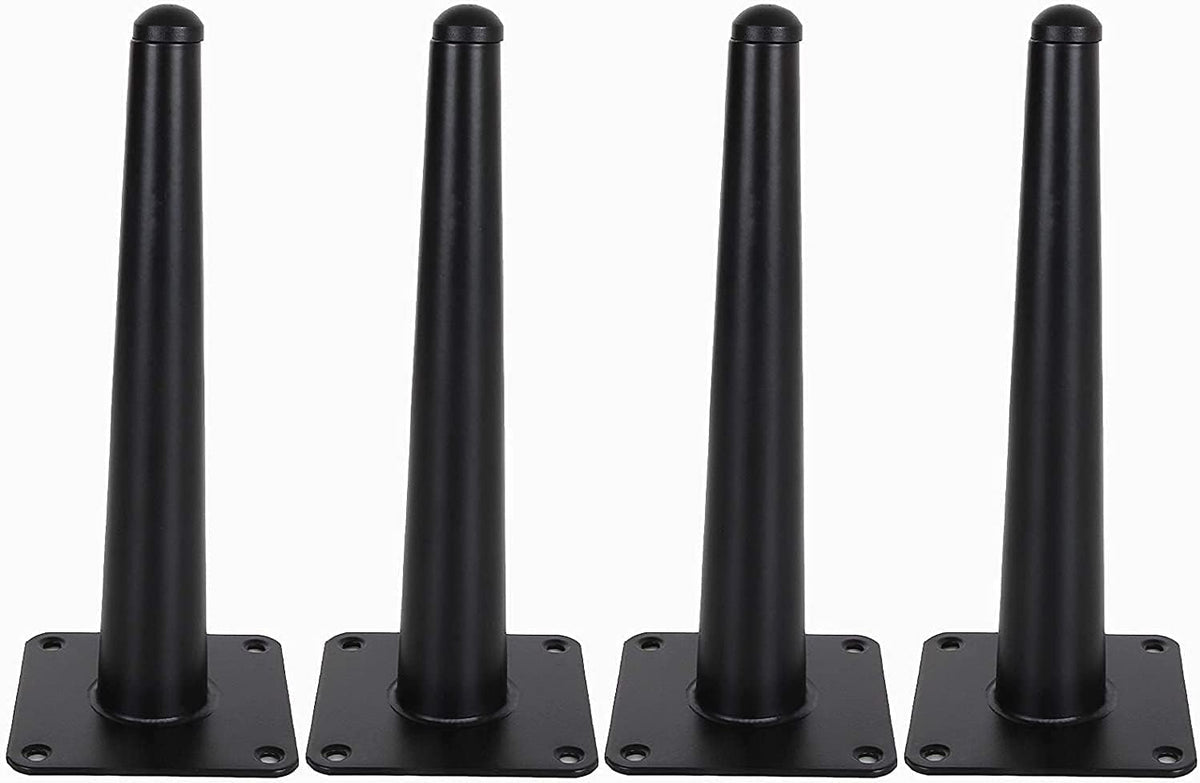 4 patas cónicas para muebles, patas de repuesto de metal estilo mediados de siglo para sillas, sofás, armarios, mesas, con tornillos de montaje (color recto, tamaño: 5.9 pulgadas)