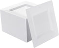 Platos de Postre Cuadrados NZVCN | 100 Piezas Plasticas Blancas 6.5 pulgadas | Desechables Resistentes para Fiestas, Bodas, Navidad y Pascua