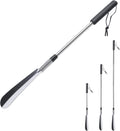Fanwer calzador extensible mango largo adultos mayores, giro bloquear, ajustable 41-79cm, acero inoxidable telescópico hombres y mujeres, metal viaje, herramienta auxiliar