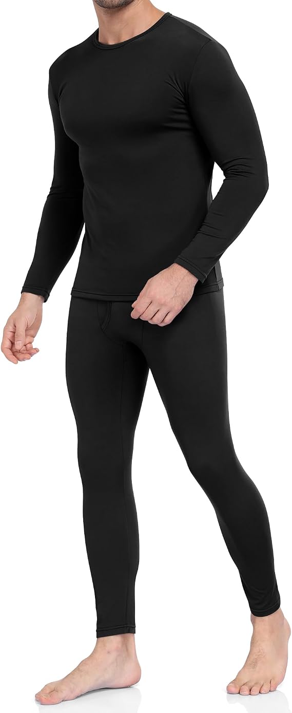 WEERTI Ropa interior térmica para hombres Calzoncillos largos con forro polar Capa base para hombres Clima frío Parte superior e inferior