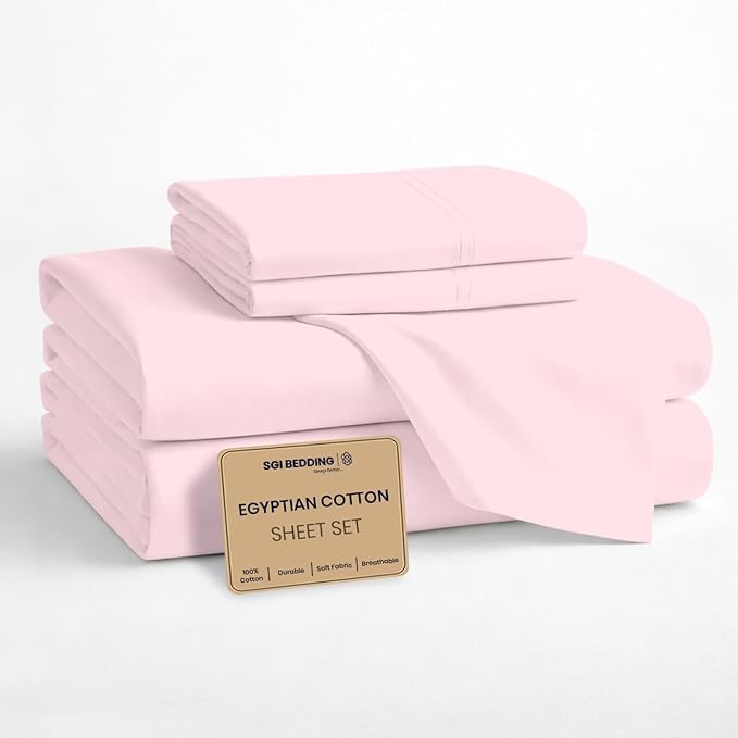 Good Sleep Bedding 600 TC Luxurious Ivory RV King Sheets 72 x 80, 100% Egyptian Cotton 4 Piece Set for RV Mattress, Ultra Soft Camping Sheets, 16" Deep Pocket, 4 Piece