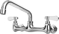 Grifo de Cocina BWE de Pared | Comercial para Fregadero | Surtidor Giratorio 8 pulgadas | Doble Manija | Cromo