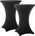 Manteles Lemict para Mesa de Cóctel Spandex Negro Ajustado 81x109 cm – Pack de 2, Para Fiestas y Banquetes