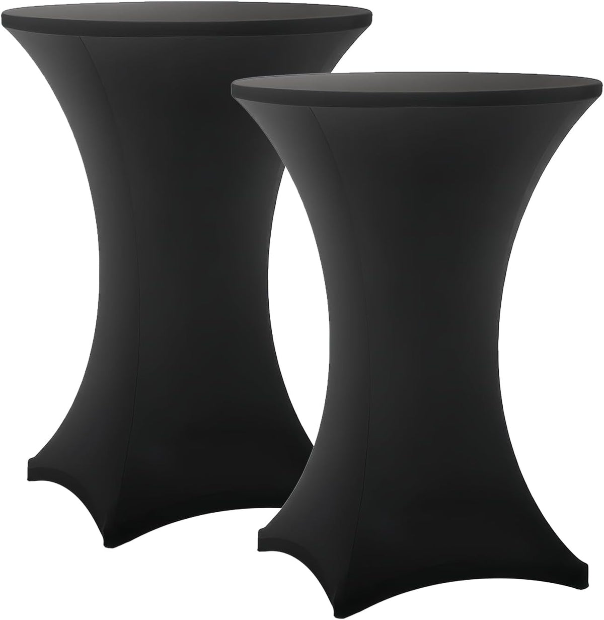 Manteles Lemict para Mesa de Cóctel Spandex Negro Ajustado 81x109 cm – Pack de 2, Para Fiestas y Banquetes
