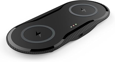 Cargador inalámbrico rápido 2 en 1 de 30 W, almohadilla de carga inalámbrica, estación de carga inalámbrica dual de 15 W para Samsung iPhone, AirPods tipo C, cable incluido, negro