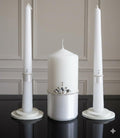 Magik Life Unity Candle Set - Wedding Ceremony & Reception Candle – 6” Pillar & Two 10” Taper Candles – Long Burning Unity Candles for Marriage Ritual – Handmade in USA –White |Classic|Crown