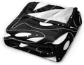 Manta para sofá cama, manta estampada negra con ballena y orca, ligera y supersuave de microfibra, ideal para sofá cama, sala de estar o sillón, apta para adultos y niños, 60" x 50"