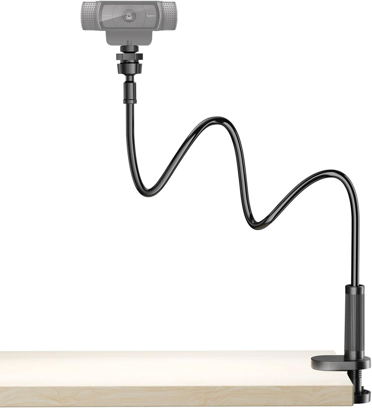 Soporte flexible para cámara web de escritorio, trípode de cuello de cisne con abrazadera, soporte para teléfono de escritorio y trípode de mesa compatible con cámaras de acción GoPro C922, C930e, C920S, C920, C615, C960, C920x y Brio.