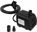 Bomba Sumergible SongLong 200 GPH 15W – Ultra Silenciosa, Protección Sobrecalentamiento, Elevación 5.2 Pies (1 Unidad)