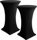 Manteles de Spandex para Mesa de Cóctel HolidayIdeas – Paquete de 2, Ajustado con Esquinas Cuadradas, Negro