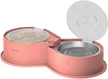 USADO-Newget Set de Tazones de Acero Inoxidable para Perro con Tapa | 304 Metal Doble para Comida y Agua | Comedero de Gran Capacidad Antideslizante | Para Mascotas Pequeñas, Medianas y Grandes