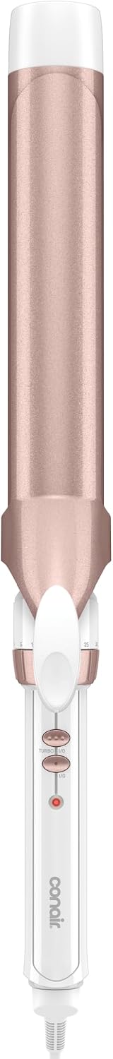 Rizador de Cabello Conair Barril Largo Cerámica Doble 3.8cm | 30 Temperaturas, Protección Térmica y Apagado Automático