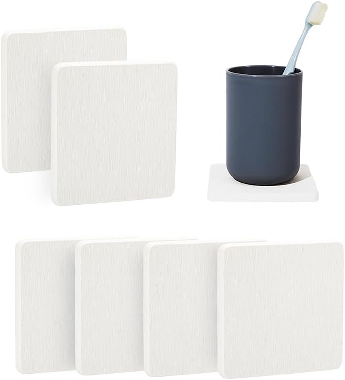 6 posavasos de diatomita absorbentes de agua, tierra de diatomeas para cocina, jabonera, bandejas de baño, bandeja de piedra absorbente de agua para fregadero, utilizado para jabones de manos, bebidas, botella