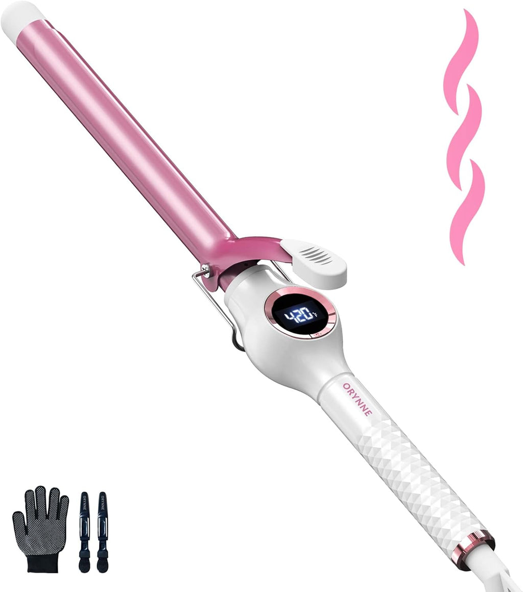 ORYNNE Rizador de Cabello Ceramico | Barril de 3/4 de Pulgada | Control Digital de Temperatura | Calentamiento Rapido | 7 Temperaturas Ajustables | Apagado Automatico a los 60 Minutos