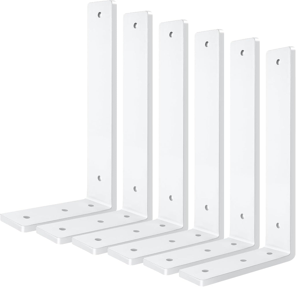 Soporte Blanco para Estante Flotante 12 Pulgadas | Pack de 6 Heavy Duty con Herrajes de Montaje DIY CONTIENE 6 UNIDADES