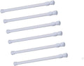 Barras de Tensión para Gabinete | Pack 6 Varillas de Resorte 25-40 cm | Acero Ajustable para Cortina, Ducha, Clóset y Ventana | Blanco