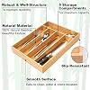 Organizador de cubiertos para cajones de cocina, organizador de utensilios de bambú