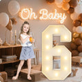 Letras Gigantes Iluminadas HXWEIYE 3 Pies — Marco Mosaico para Globos, Luz Blanca Cálida, Baby Shower, Bodas y Fiestas